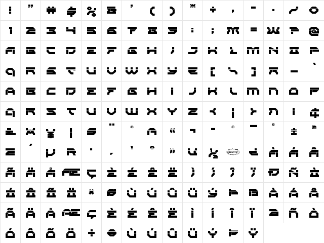Xeno-Demon Laser Regular font glyphpreview