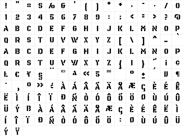 Estenceler Light font glyphpreview