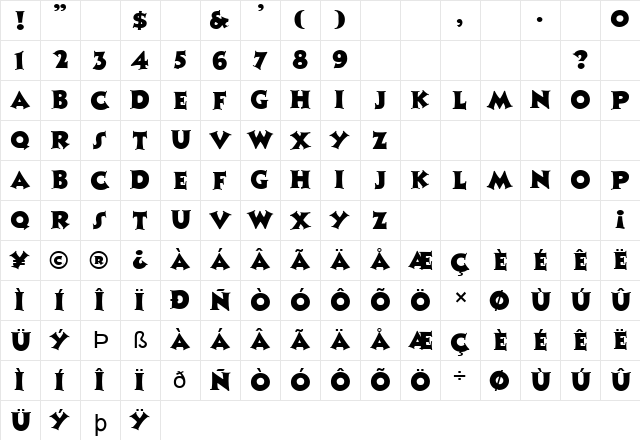 FZ JAZZY 13 Normal font glyphpreview