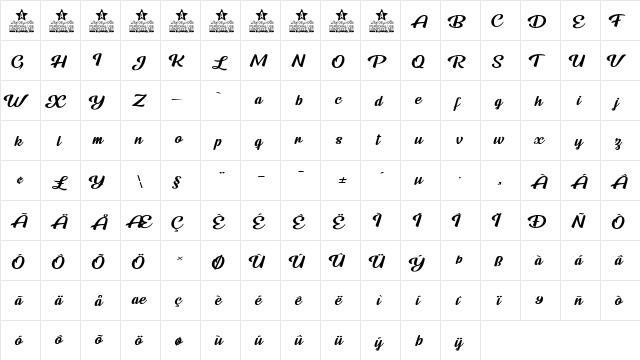 Lemon Jelly Personal Use Regular font glyphpreview