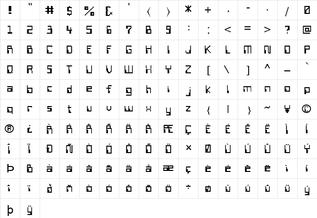 FZ DIGITAL 6 Normal font glyphpreview