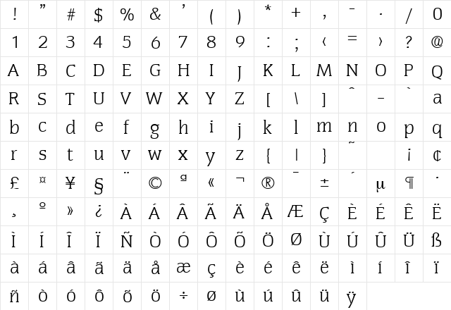 Congress-Serial-Light Regular font glyphpreview