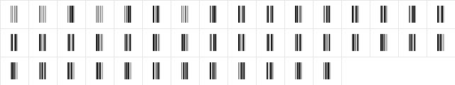 Code-39-30 Normal font glyphpreview