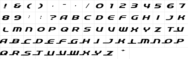 QuickExpress Regular font glyphpreview