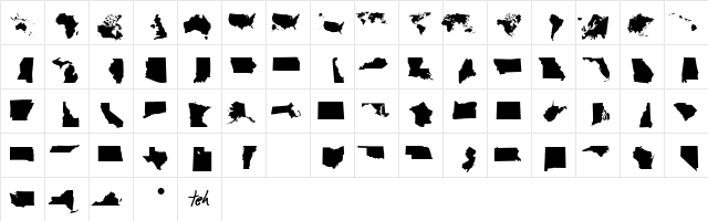 DingMaps Normal font glyphpreview