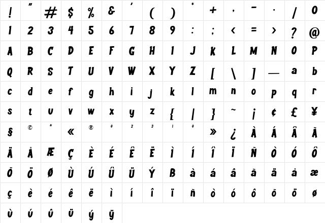 Youth wright Regular font glyphpreview