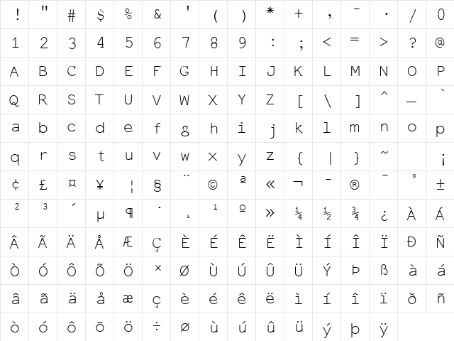 Everson Mono Unicode Regular font glyphpreview