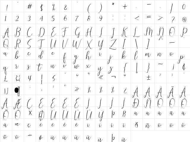 Stella Regular font glyphpreview