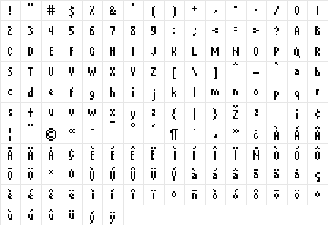 David Device regular font glyphpreview