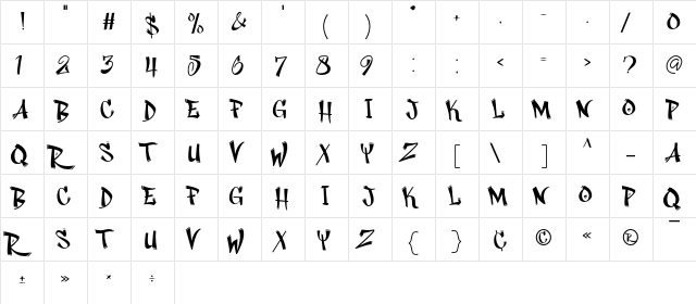 Rhieknuza Regular font glyphpreview