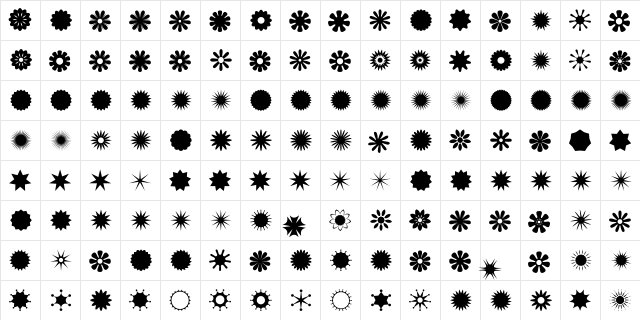 Altemus Bursts font glyphpreview