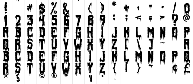 Fiendish Regular font glyphpreview