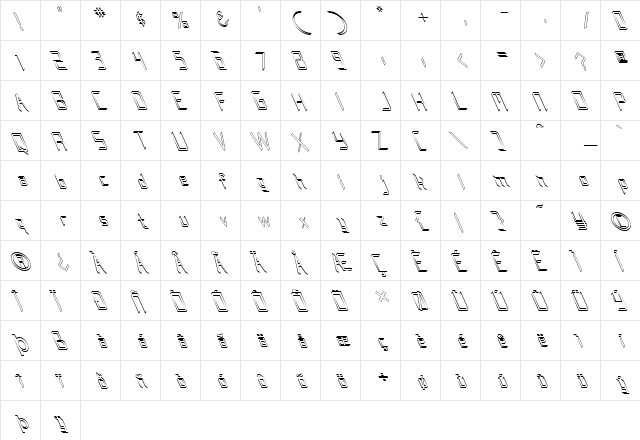 FZ DIGITAL 8 HOLLOW LEFTY Normal font glyphpreview