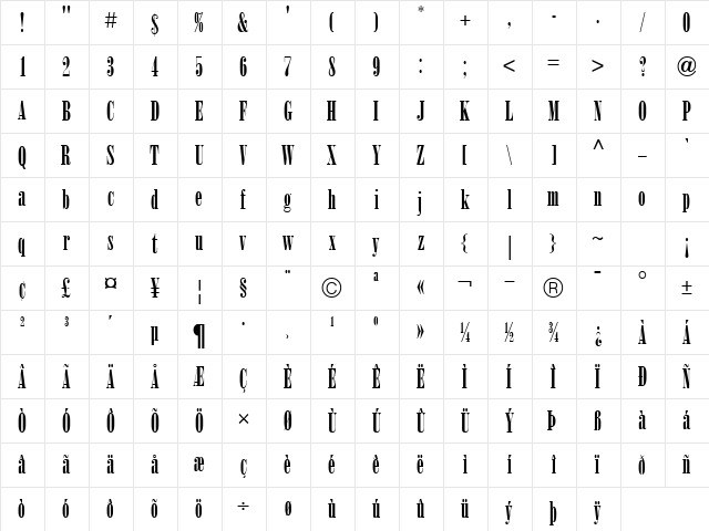 Onyx ICG Regular font glyphpreview