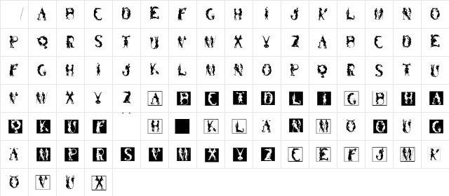 SilhousForJeff Regular font glyphpreview