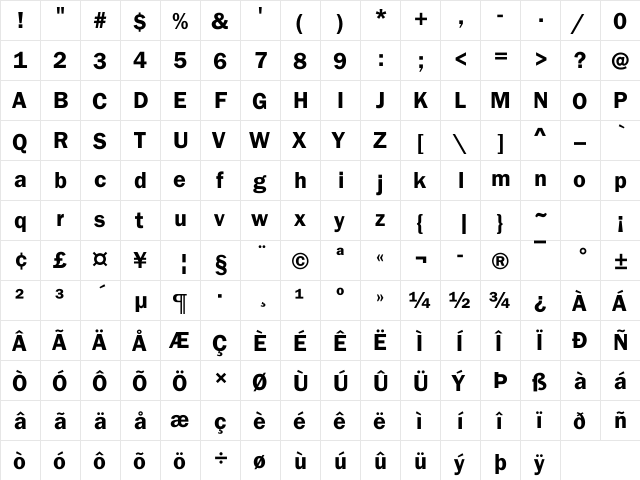 Franklin00 Becker Regular font glyphpreview