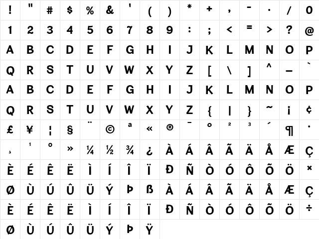 Cardigan Titling Bold font glyphpreview