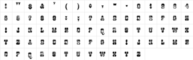 Thunder Mountain WF Regular font glyphpreview