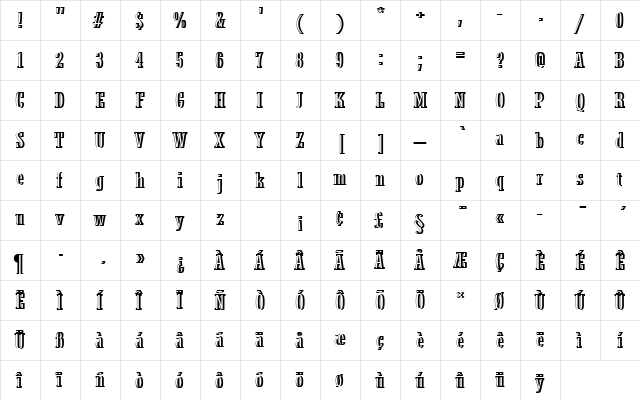 StymieTRegConRe1 Regular font glyphpreview