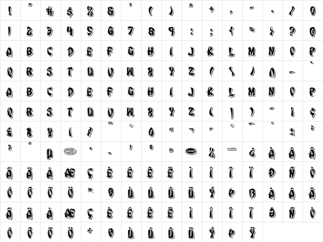 Egg Roll Punch Regular font glyphpreview