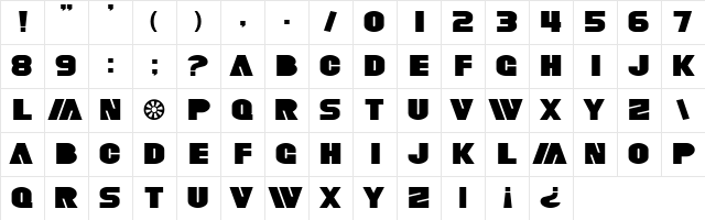 SF Fortune Wheel Extended Regular font glyphpreview