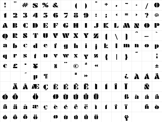 Sharp 2 Regular font glyphpreview