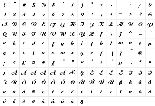 Fumarea Regular font glyphpreview