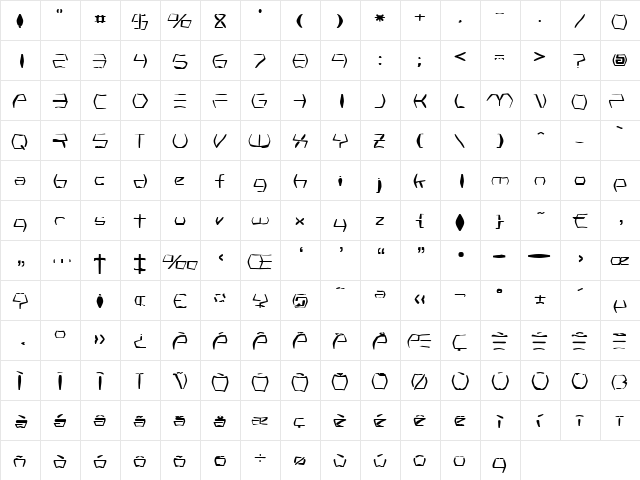 Kopernikus Regular font glyphpreview