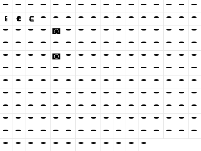 ModerneGothics-Euro Regular font glyphpreview