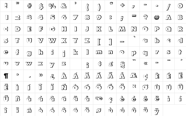 FuturaTExtBolRe1 Regular font glyphpreview