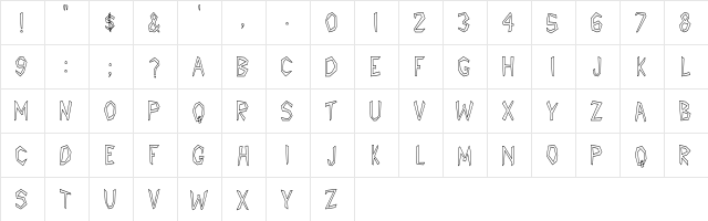 RSCavemanHC Regular font glyphpreview