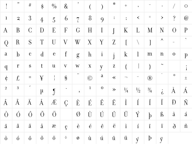 FilosofiaGrand Roman font glyphpreview