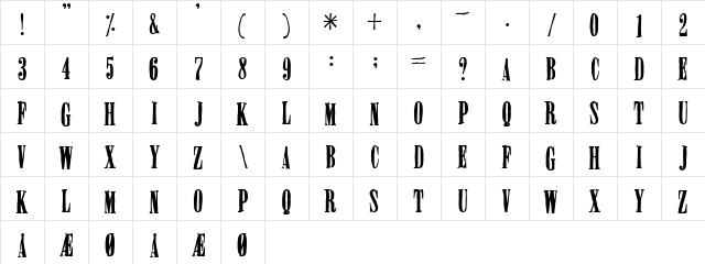 Miserable Regular font glyphpreview