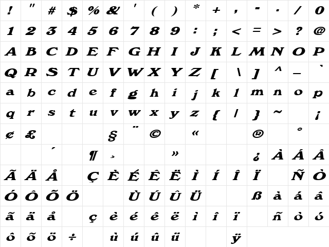 Unemployment 3 Regular font glyphpreview