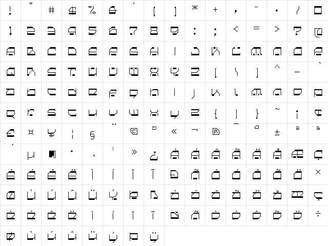 Cilica Multispore font glyphpreview