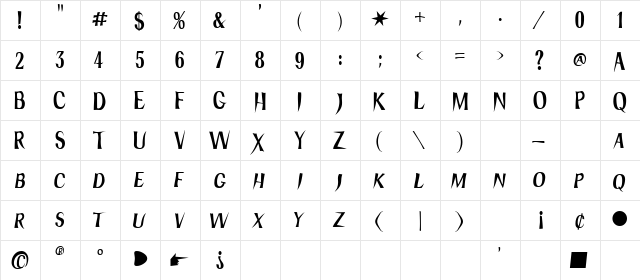 Hydra Regular font glyphpreview