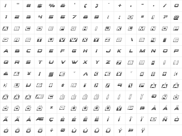 voxBOX Gradient Italic Italic font glyphpreview