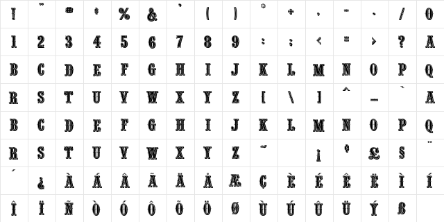 SilverDollar Regular font glyphpreview