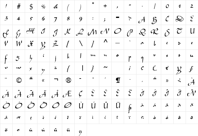 Script-L690 Regular font glyphpreview