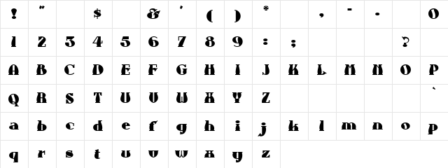 Dreason Wape Regular font glyphpreview