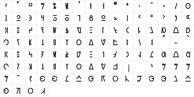 Aurebesh Cantina Regular font glyphpreview