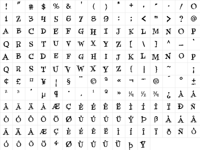 CCWiccanSerifInt Regular font glyphpreview