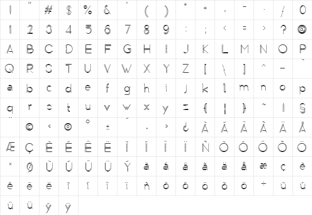 Typoliner-RW Light Regular font glyphpreview