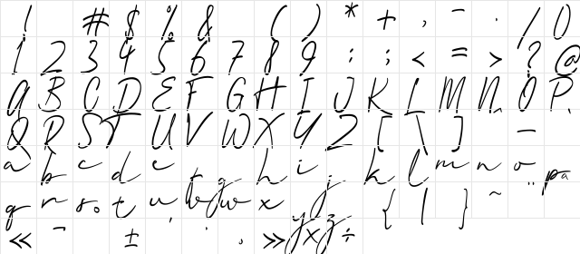 Quartila Regular font glyphpreview