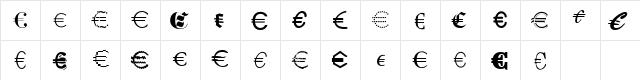 Euro Collection Normal font glyphpreview