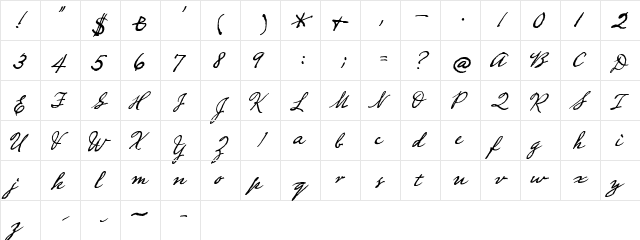 Dead Man's Hand WF Regular font glyphpreview