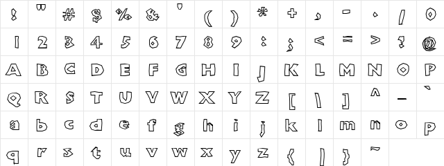 ShlockoBlockoOutline Regular font glyphpreview