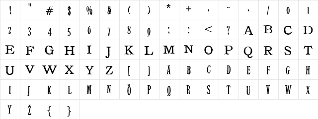 Tuce Regular font glyphpreview