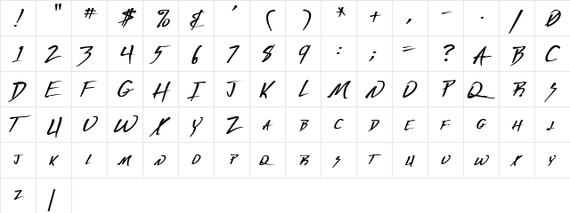 Deranged 1 Regular font glyphpreview