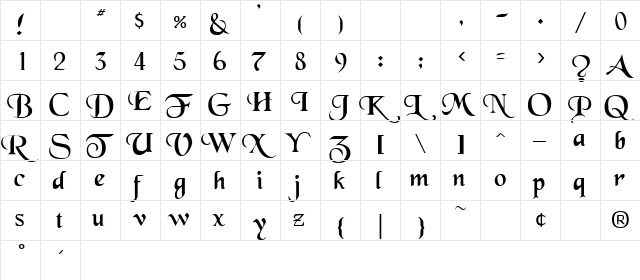 Swordsman Regular font glyphpreview